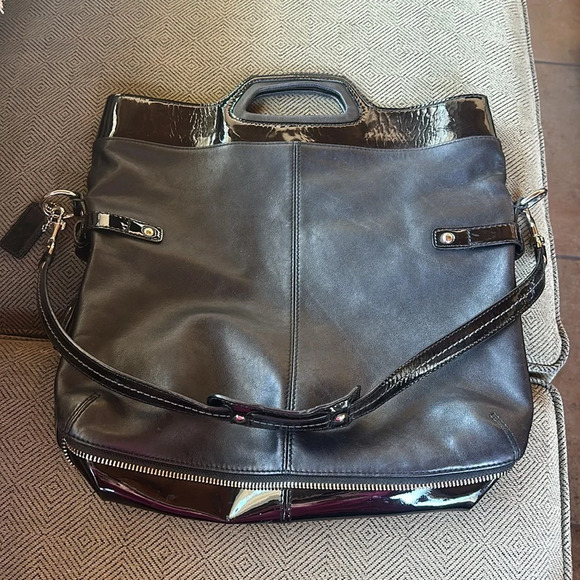 COACH💥VINTAGE💥Bonnie Leather Foldover Convertible Tote/Shoulder Bag - Picture 2 of 15